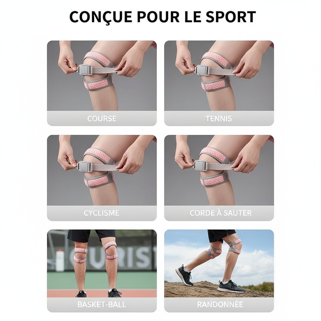 Genouillère adaptée aux activités sportives