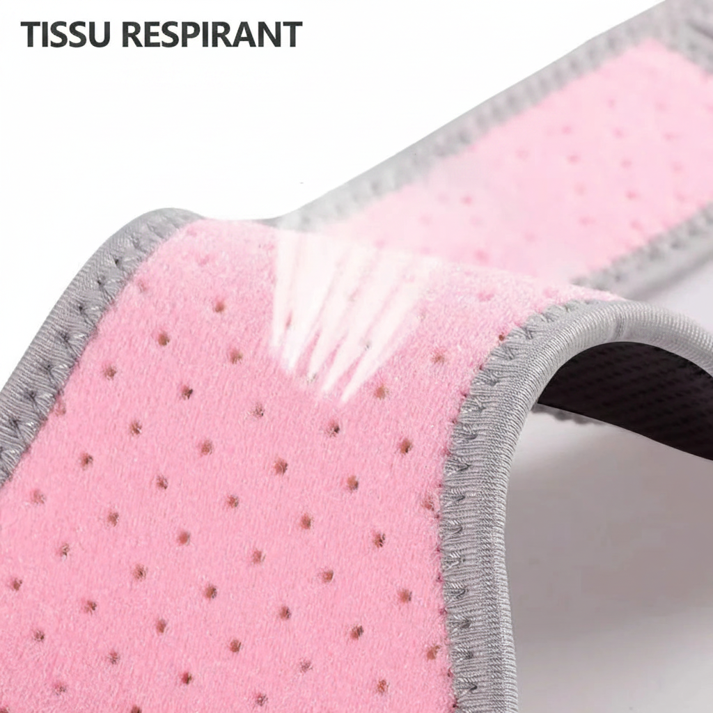 Gros plan sur le tissu respirant de la genouillère